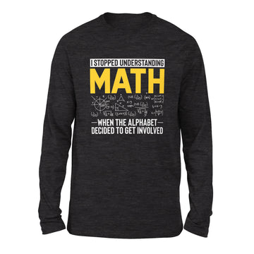 Why I Stopped Understanding Math Men/Unisex Drop Shoulder Sweatshirt in Dark Grey Heather color
